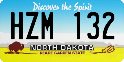 ND license plate HZM132