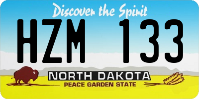 ND license plate HZM133