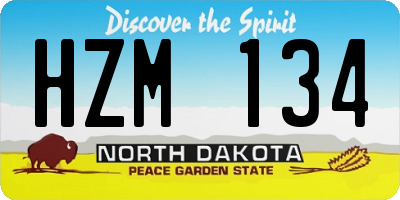 ND license plate HZM134