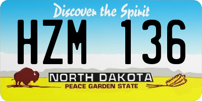 ND license plate HZM136