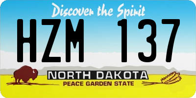 ND license plate HZM137