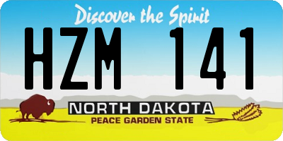 ND license plate HZM141
