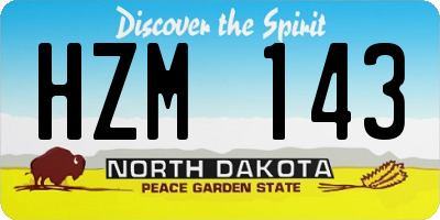 ND license plate HZM143