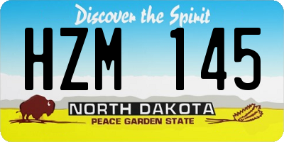 ND license plate HZM145