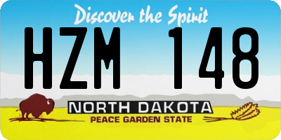ND license plate HZM148