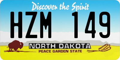 ND license plate HZM149