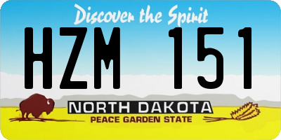 ND license plate HZM151