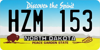ND license plate HZM153