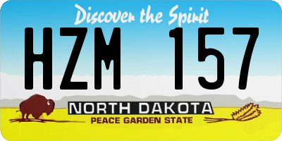 ND license plate HZM157