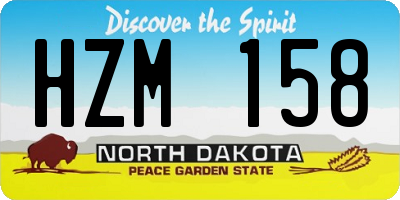 ND license plate HZM158