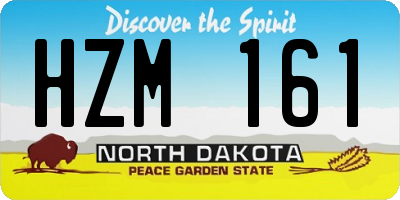 ND license plate HZM161