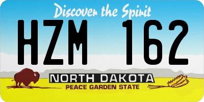 ND license plate HZM162