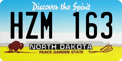 ND license plate HZM163