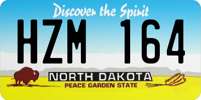 ND license plate HZM164