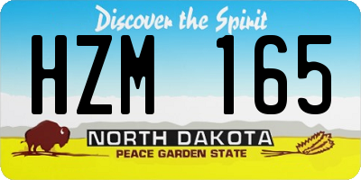 ND license plate HZM165