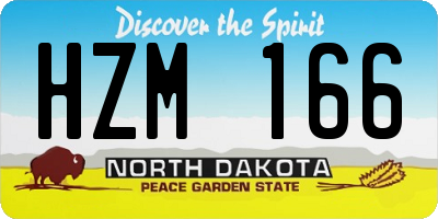 ND license plate HZM166
