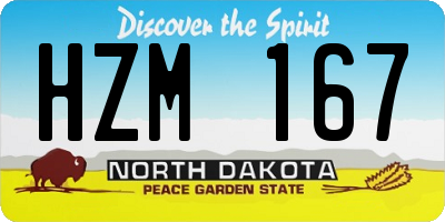 ND license plate HZM167