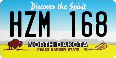ND license plate HZM168
