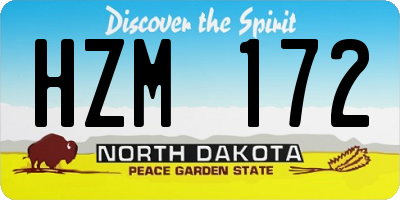ND license plate HZM172
