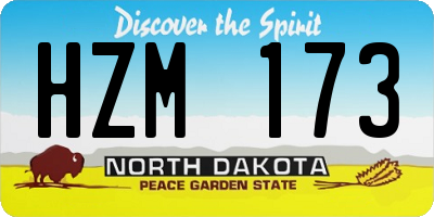 ND license plate HZM173