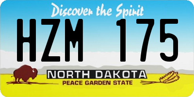 ND license plate HZM175