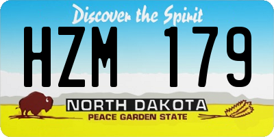 ND license plate HZM179