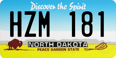 ND license plate HZM181