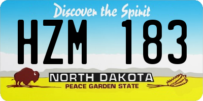 ND license plate HZM183