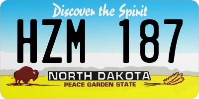 ND license plate HZM187