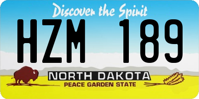 ND license plate HZM189