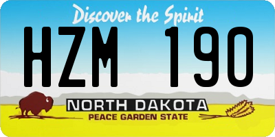 ND license plate HZM190