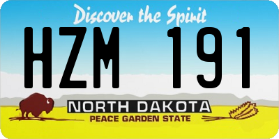ND license plate HZM191