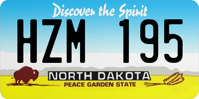ND license plate HZM195