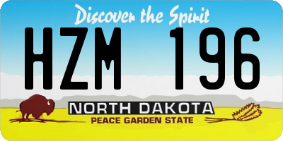 ND license plate HZM196