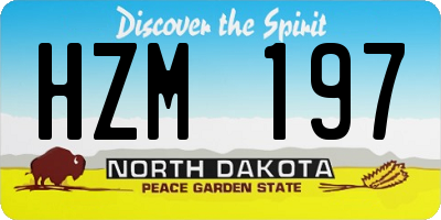 ND license plate HZM197