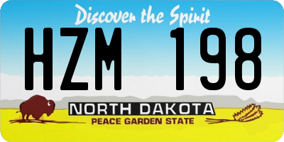 ND license plate HZM198