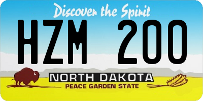ND license plate HZM200