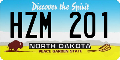 ND license plate HZM201