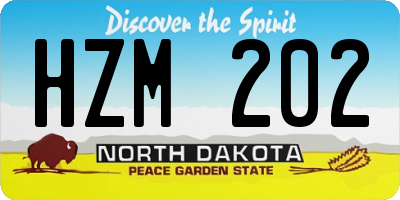 ND license plate HZM202