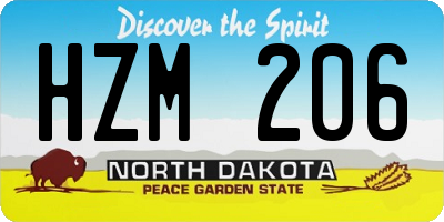 ND license plate HZM206
