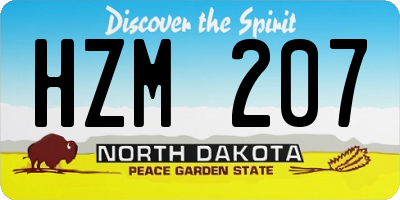 ND license plate HZM207