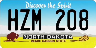 ND license plate HZM208
