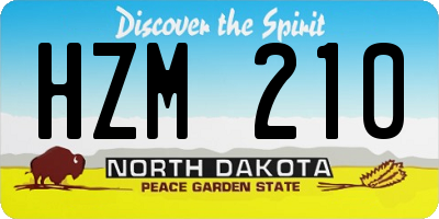 ND license plate HZM210