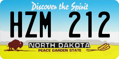 ND license plate HZM212