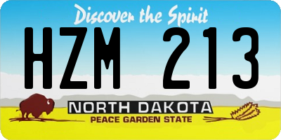ND license plate HZM213