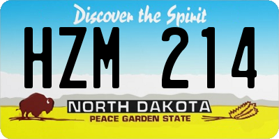 ND license plate HZM214