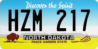 ND license plate HZM217