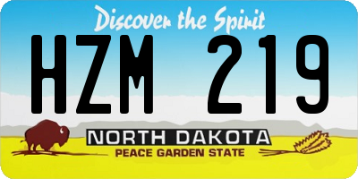 ND license plate HZM219