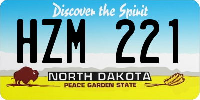 ND license plate HZM221