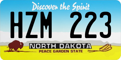 ND license plate HZM223